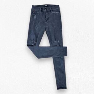 Hudson Nico Black Distressed Mid Rise Stretch Slim Super Skinny Jeans Size 28